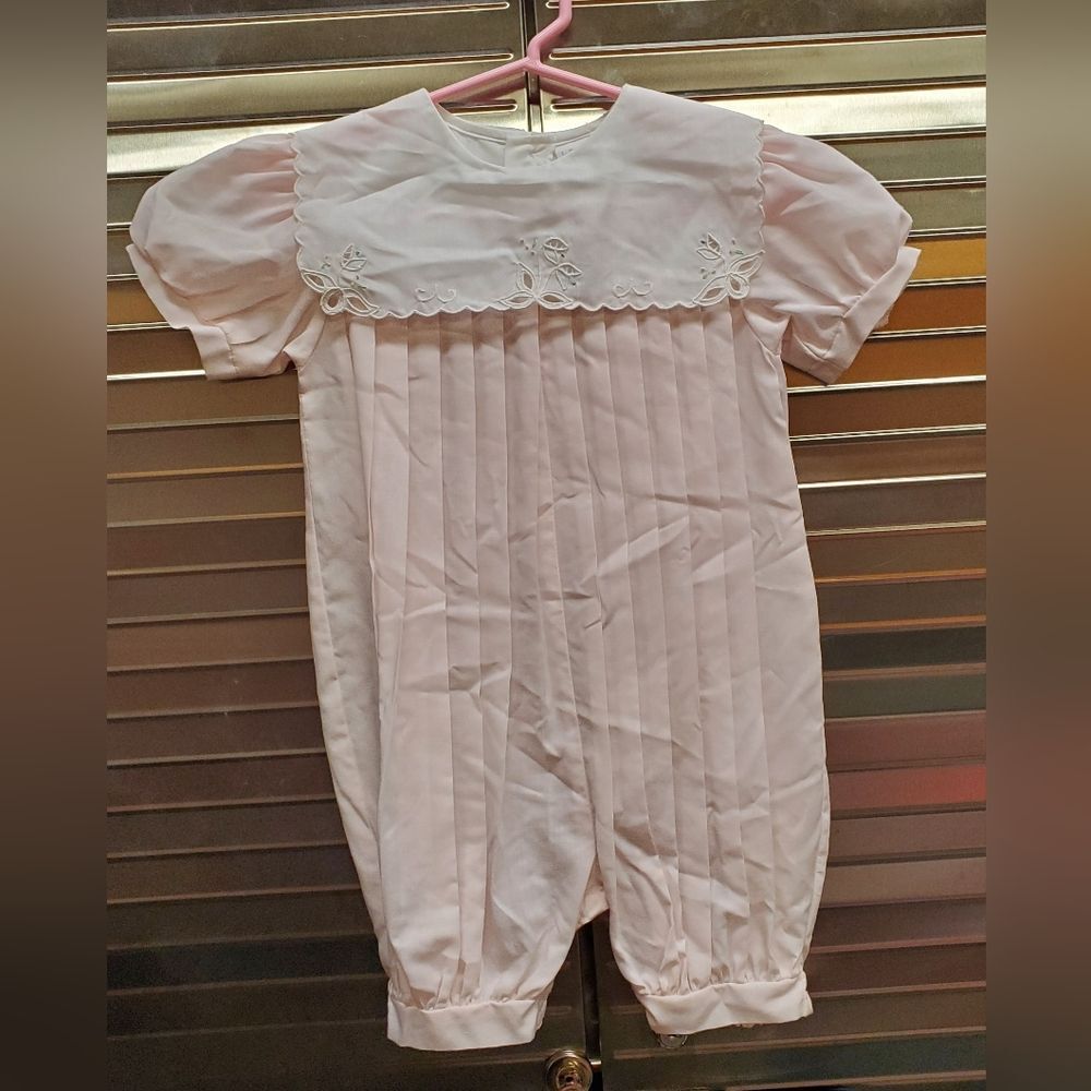 Vintage Jelly 'n Jam Pleated Pink Bubble Romper 18M
